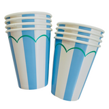 Load image into Gallery viewer, Blue Green Stripes Paper Cups