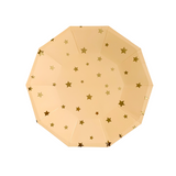 Load image into Gallery viewer, Orange Stars Decagon Paper Plates (Large)