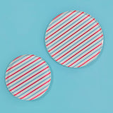 Load image into Gallery viewer, Blue and Red Stripes Paper Plates