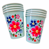 Load image into Gallery viewer, Green Floral Paper Cups